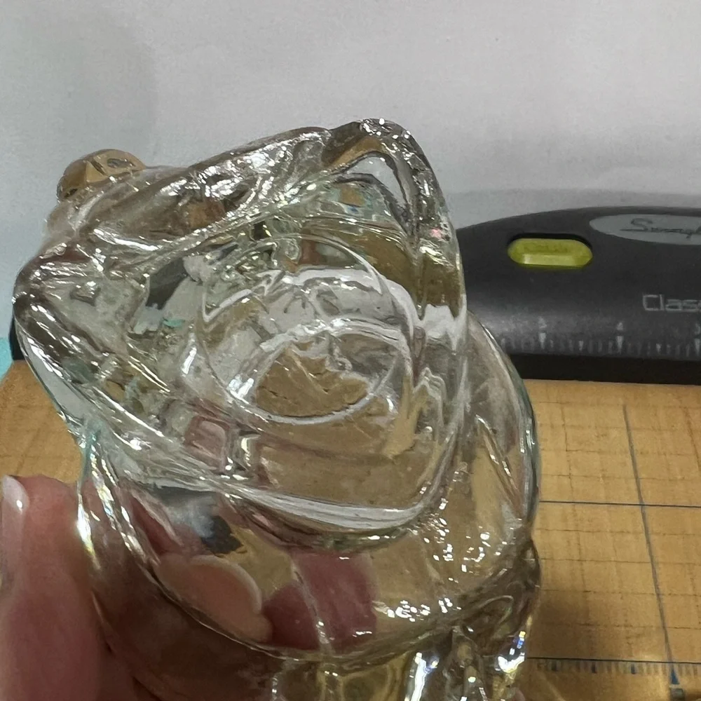 Avon clear glass squirrel votive candle holder